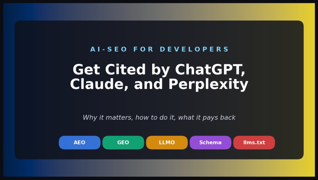 AI-SEO for Developers: How to Get Your Docs and Blog Cited by ChatGPT ...