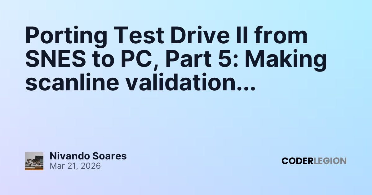 Porting Test Drive II from SNES to PC, Part 5: Making scanline ...
