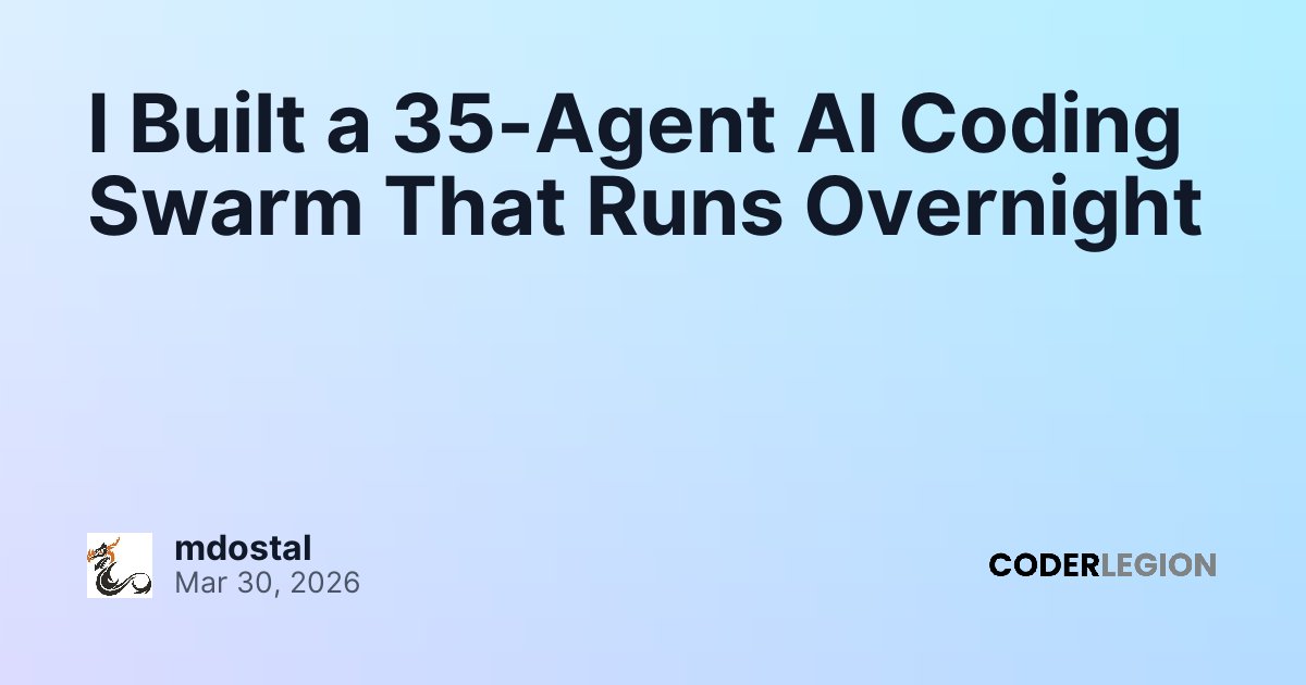 I Built a 35-Agent AI Coding Swarm That Runs Overnight - Coder Legion