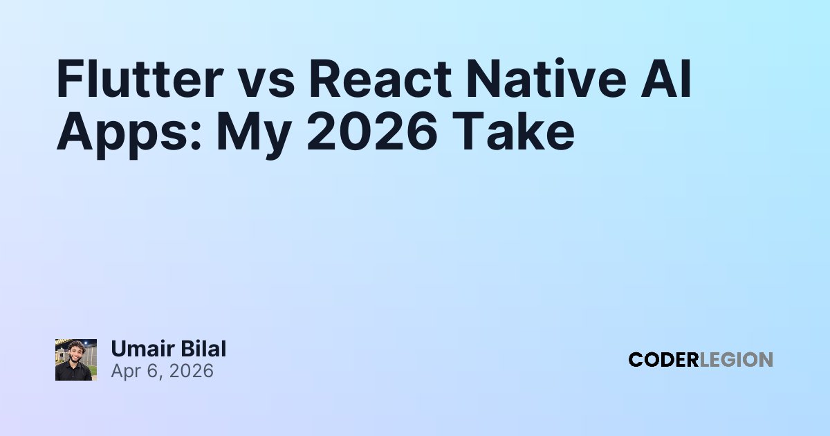 Flutter vs React Native AI Apps: My 2026 Take - Coder Legion