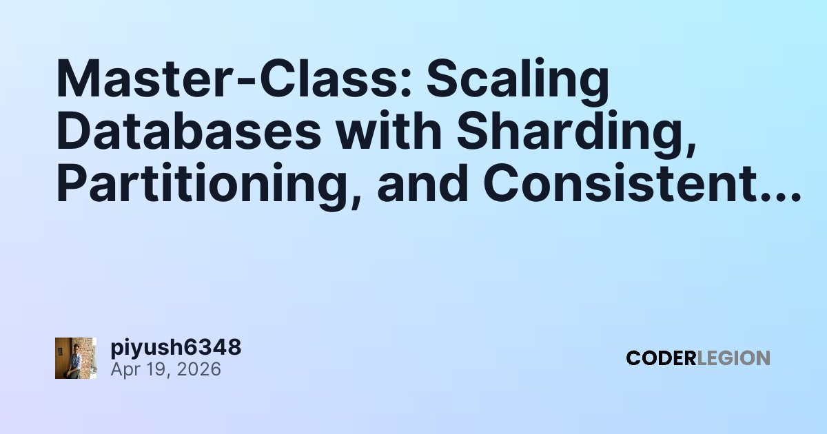 Master-Class: Scaling Databases with Sharding, Partitioning, and ...