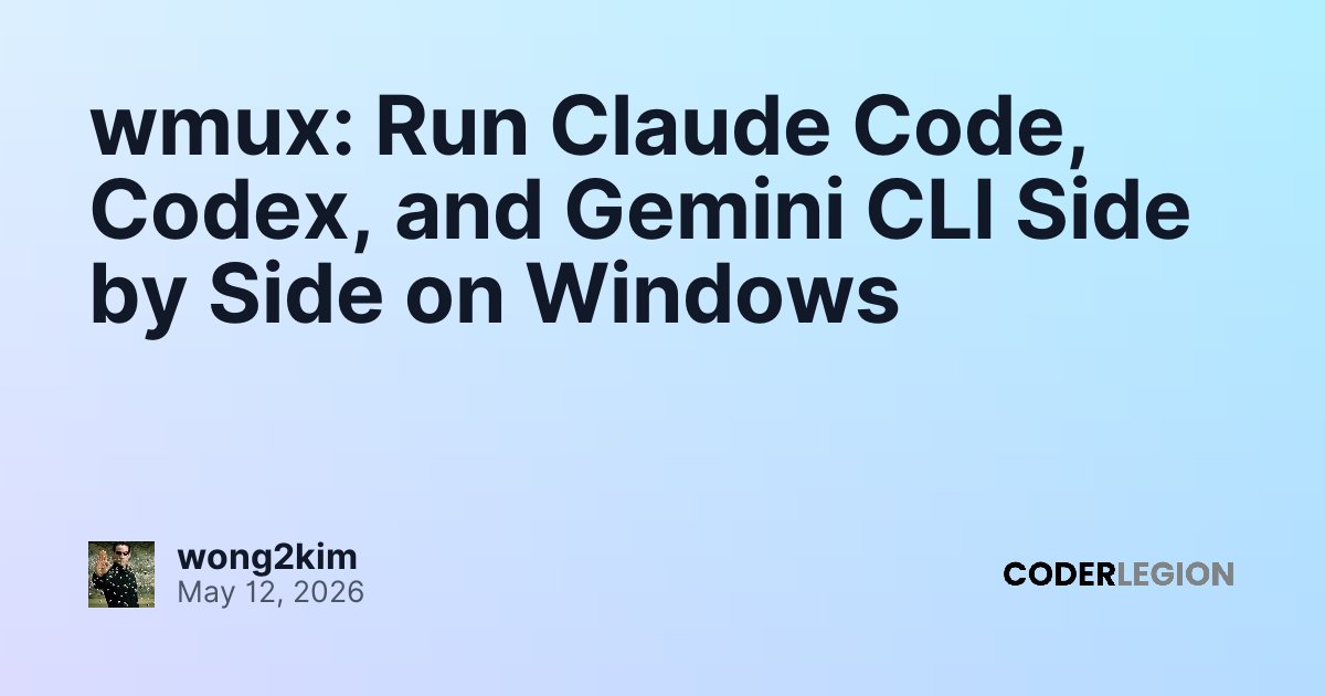 wmux: Run Claude Code, Codex, and Gemini CLI Side by Side on Windows ...
