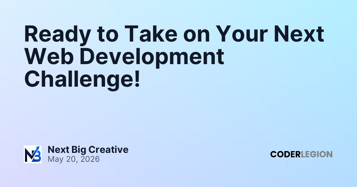 Ready to Take on Your Next Web Development Challenge! - Coder Legion