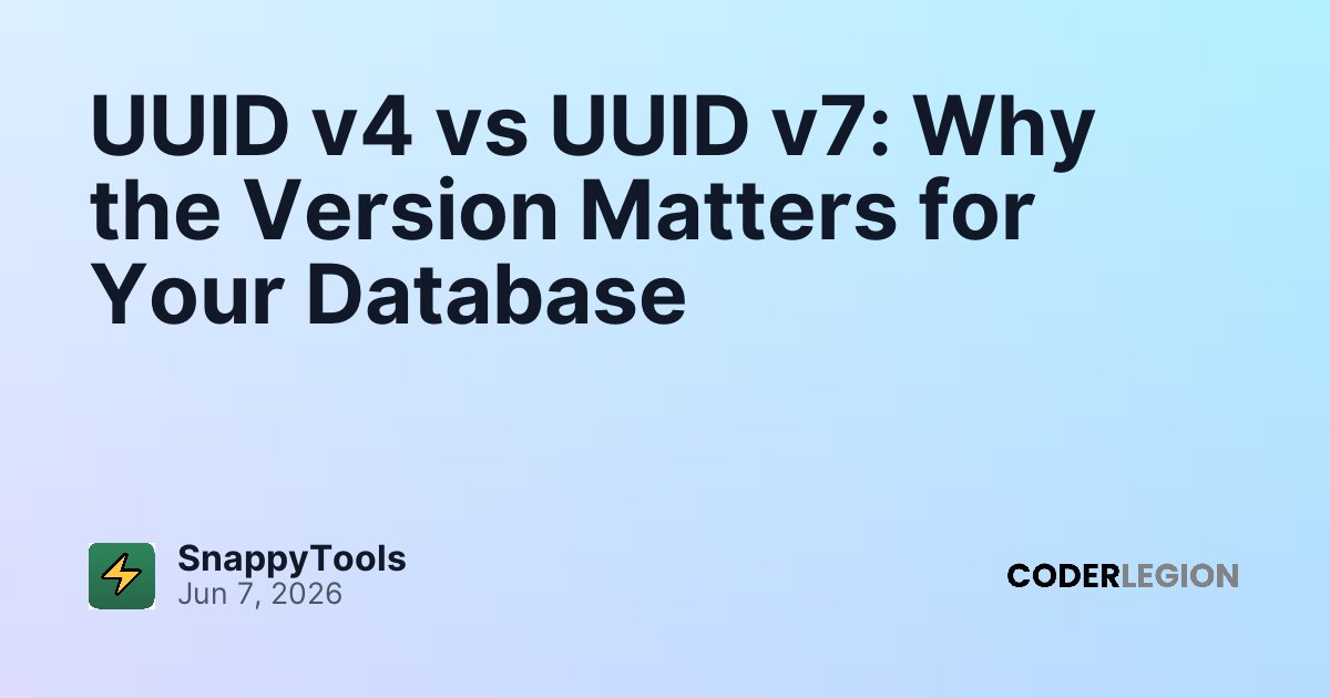 UUID v4 vs UUID v7: Why the Version Matters for Your Database - Coder ...