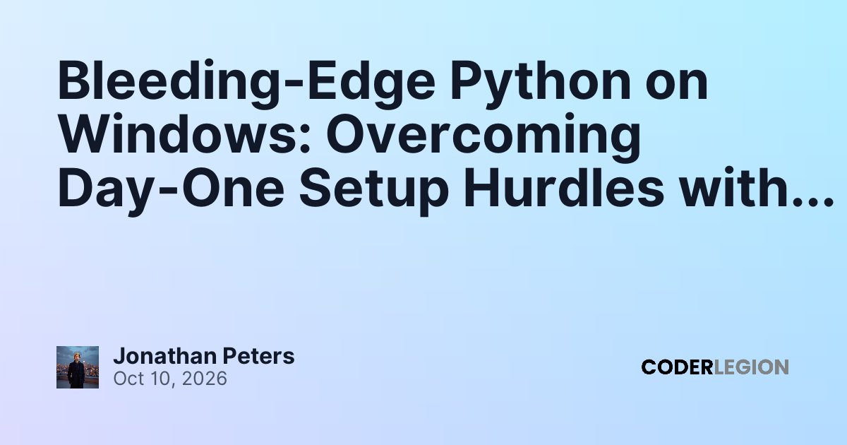 Bleeding-Edge Python on Windows: Overcoming Day-One Setup Hurdles with ...