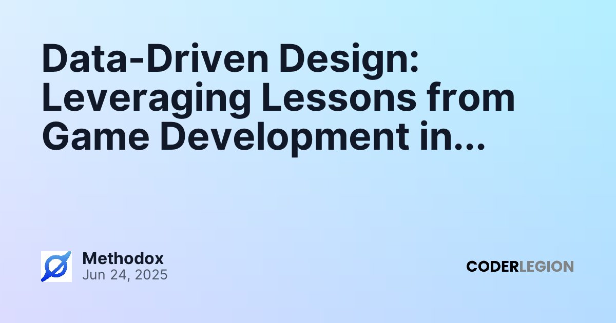 Data-Driven Design: Leveraging Lessons from Game Development in ...