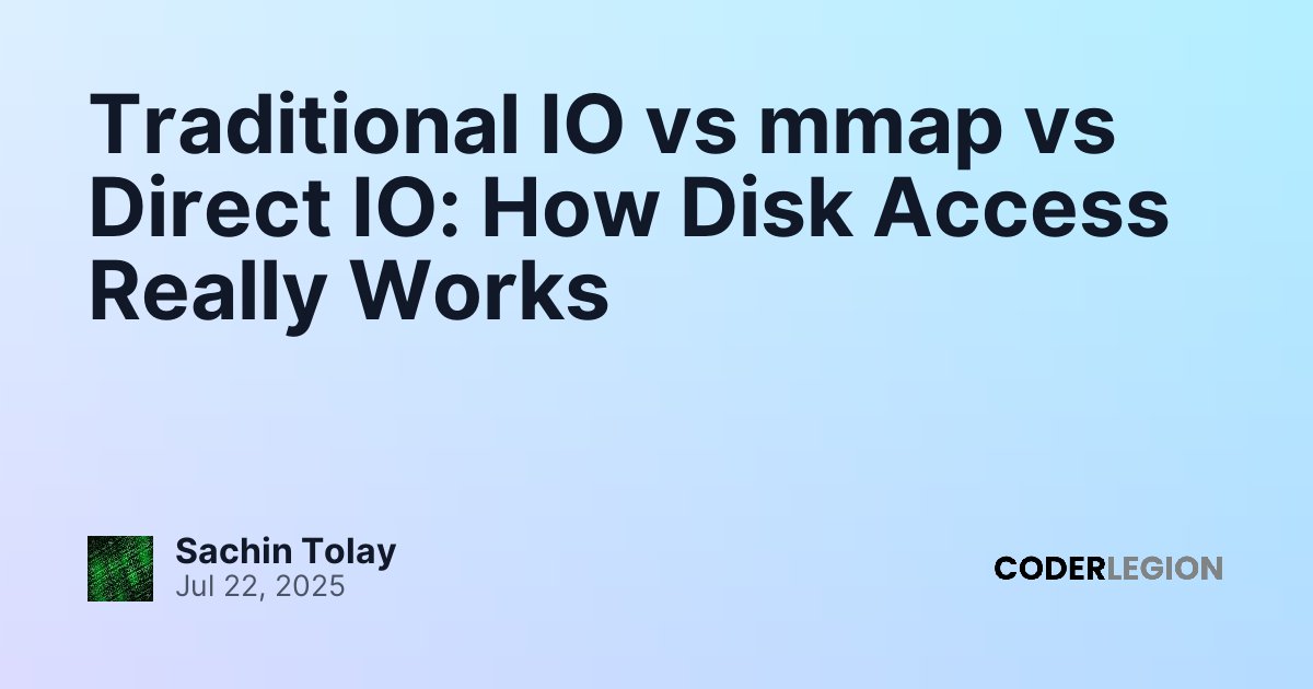 Traditional IO vs mmap vs Direct IO: How Disk Access Really Works ...