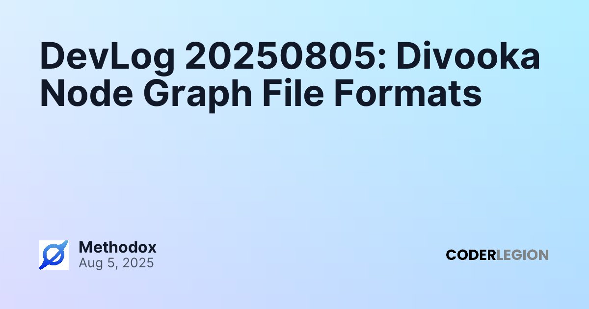 DevLog 20250805: Divooka Node Graph File Formats - Coder Legion
