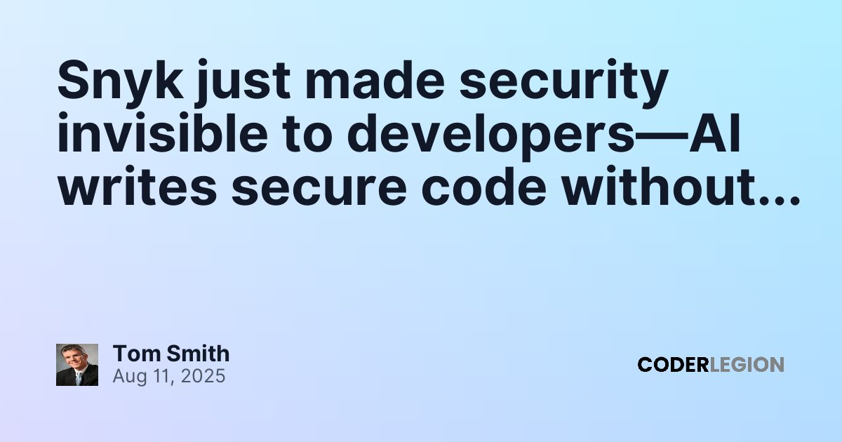 Snyk just made security invisible to developers—AI writes secure code ...