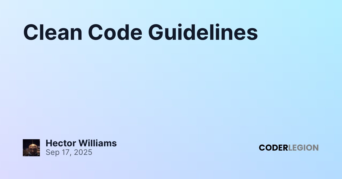 Clean Code Guidelines - Coder Legion